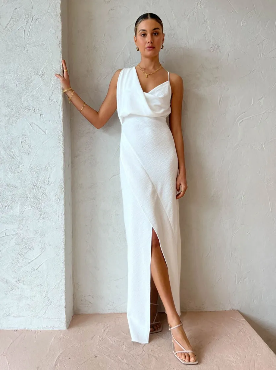 One Fell Swoop Muse Maxi Dress in Pulsar White