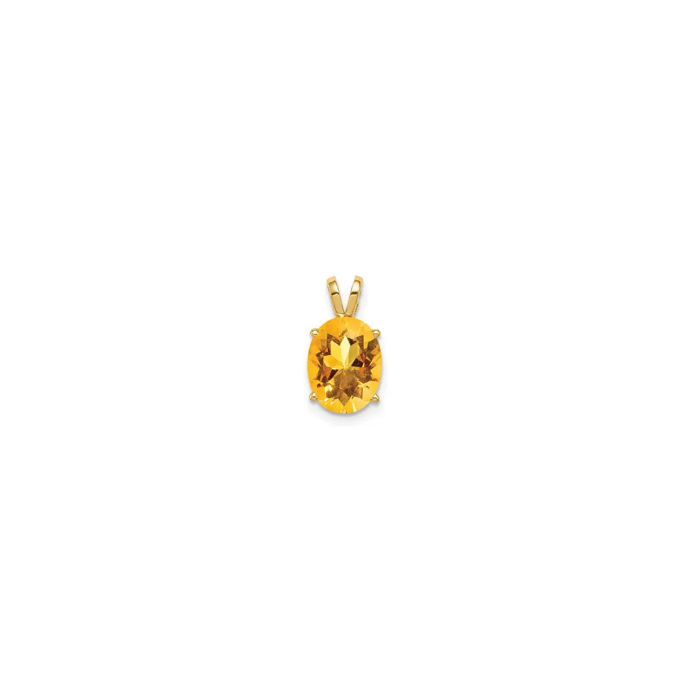 Oval Citrine Pendant (14K)