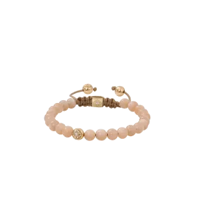 Peach Moonstone Beaded Bracelet