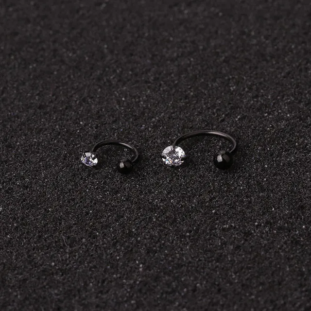 Puncture Zircon C Type Nose Nail Stainless Steel