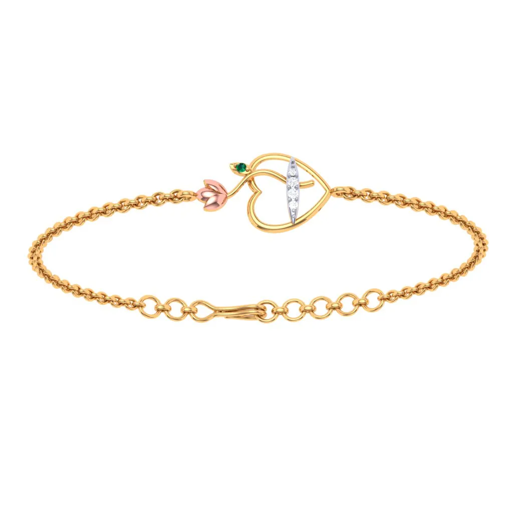 Pure Heart Gold & Diamond Bracelet