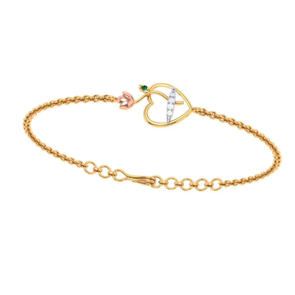 Pure Heart Gold & Diamond Bracelet