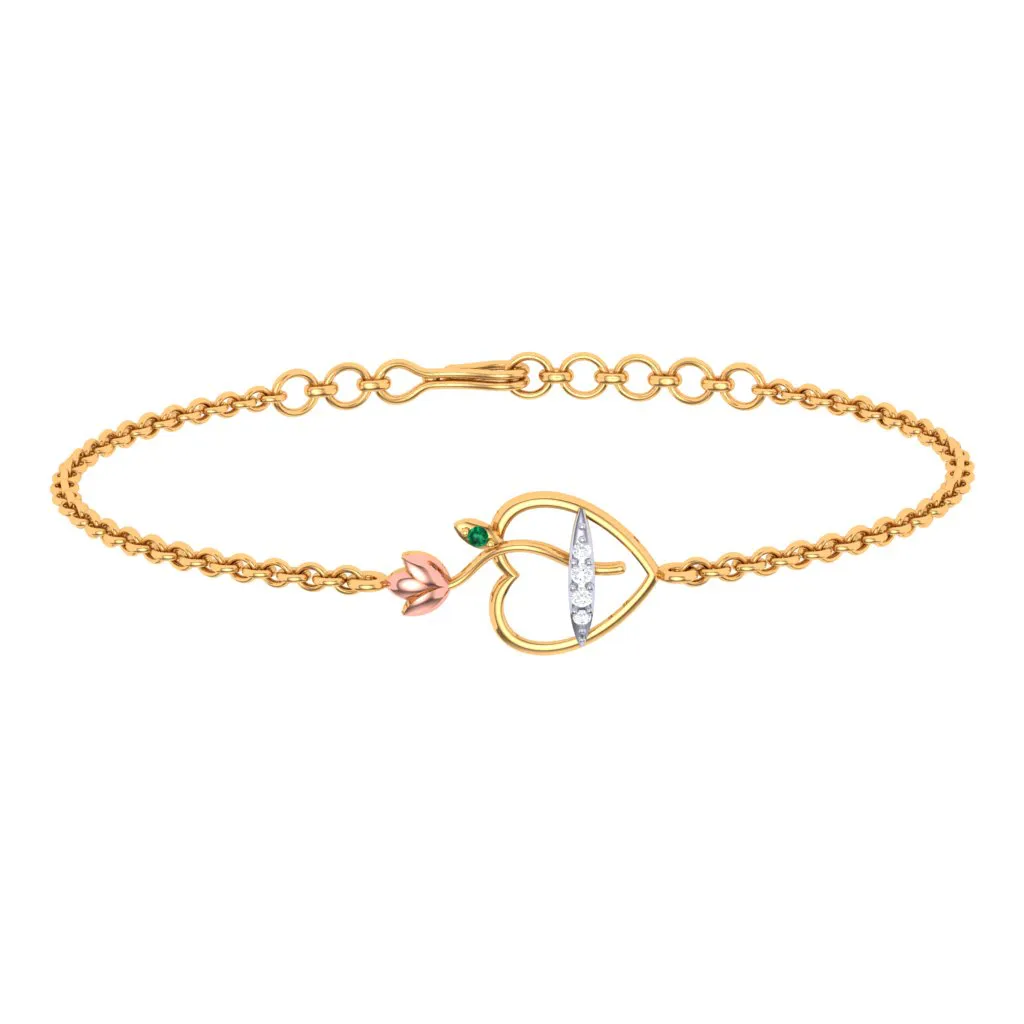 Pure Heart Gold & Diamond Bracelet