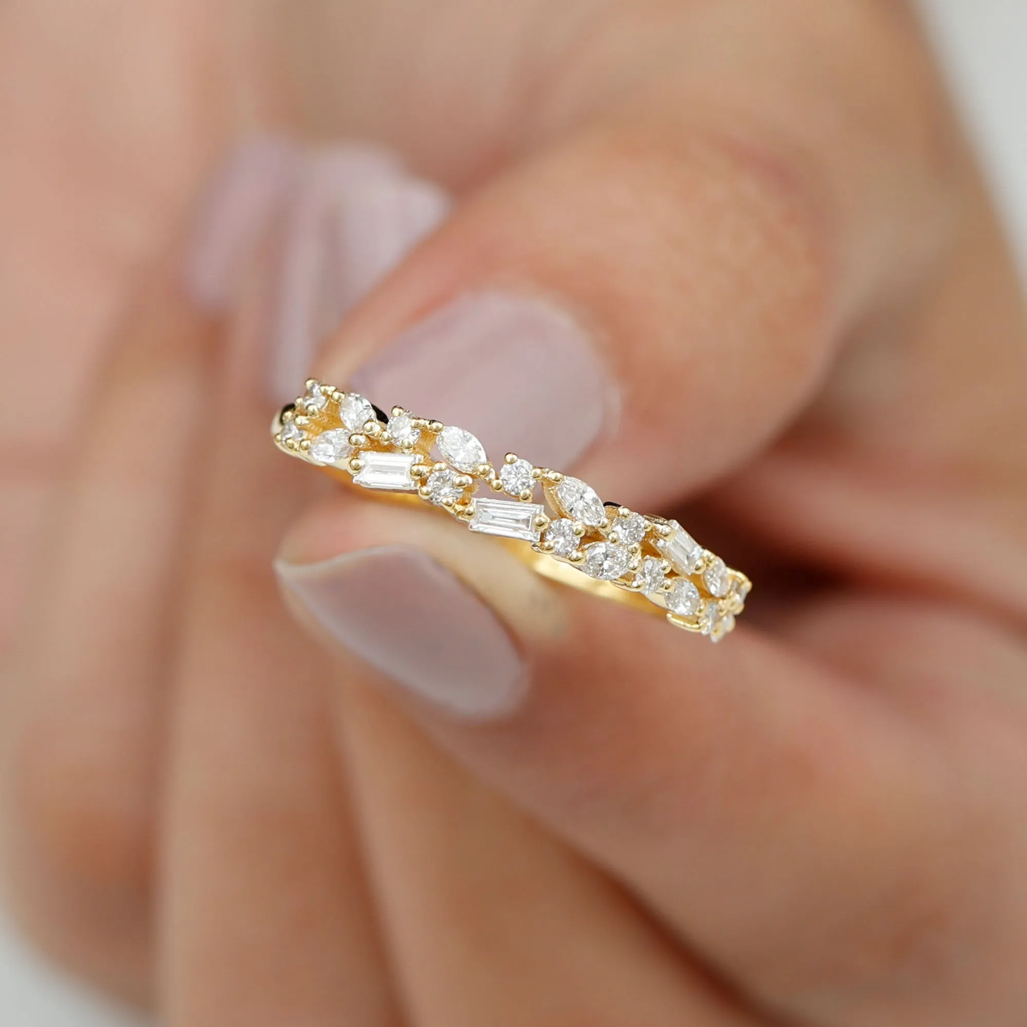 Real Diamond Half Eternity Band Ring