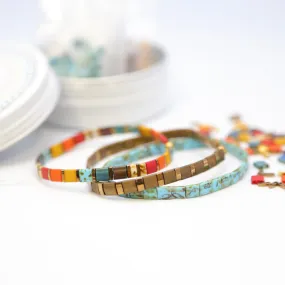STAINED GLASS - Tila Bracelet Making Kit -  3 Bracelets