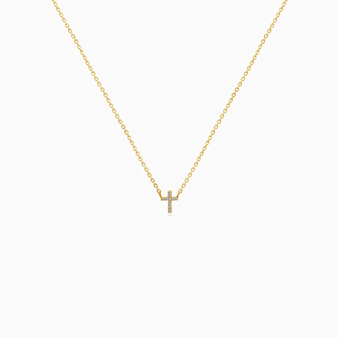 Tiniest Diamond Cross Necklace