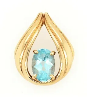 Topaz & 9ct Yellow Gold Pendant Fine Jewellery Gemstone Necklace Birmingham