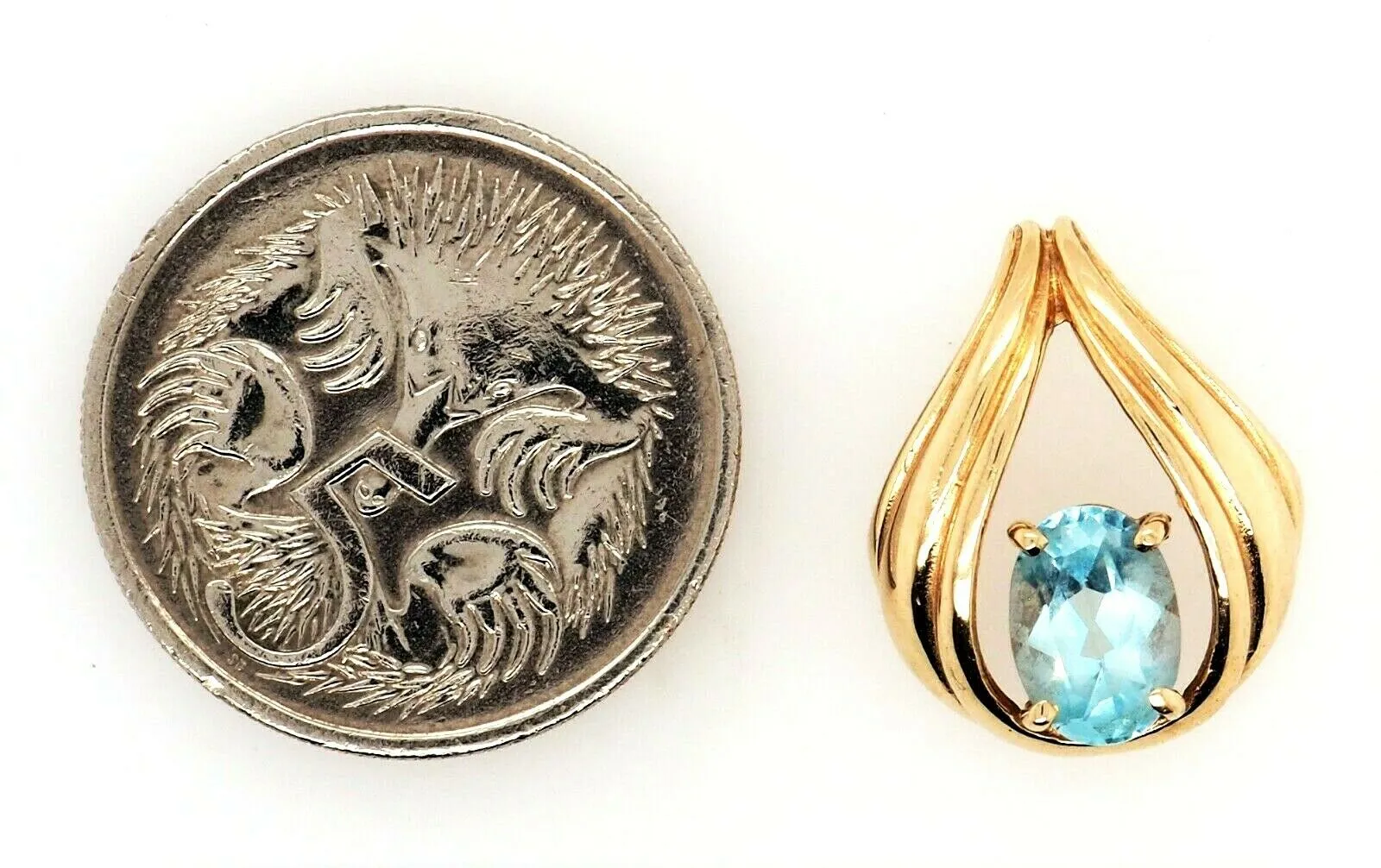 Topaz & 9ct Yellow Gold Pendant Fine Jewellery Gemstone Necklace Birmingham