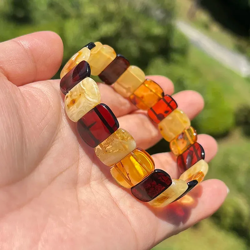 Unisex Real Amber Bracelet: Natural Healing Jewelry