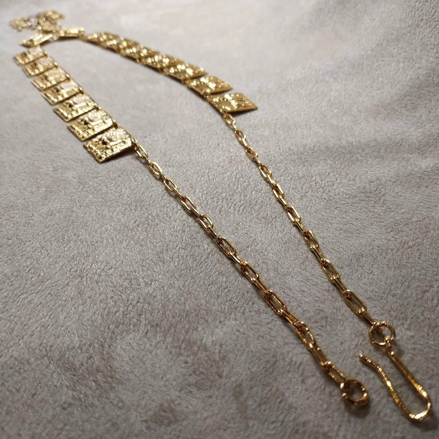 Vintage Aztec style Necklace Gold plated