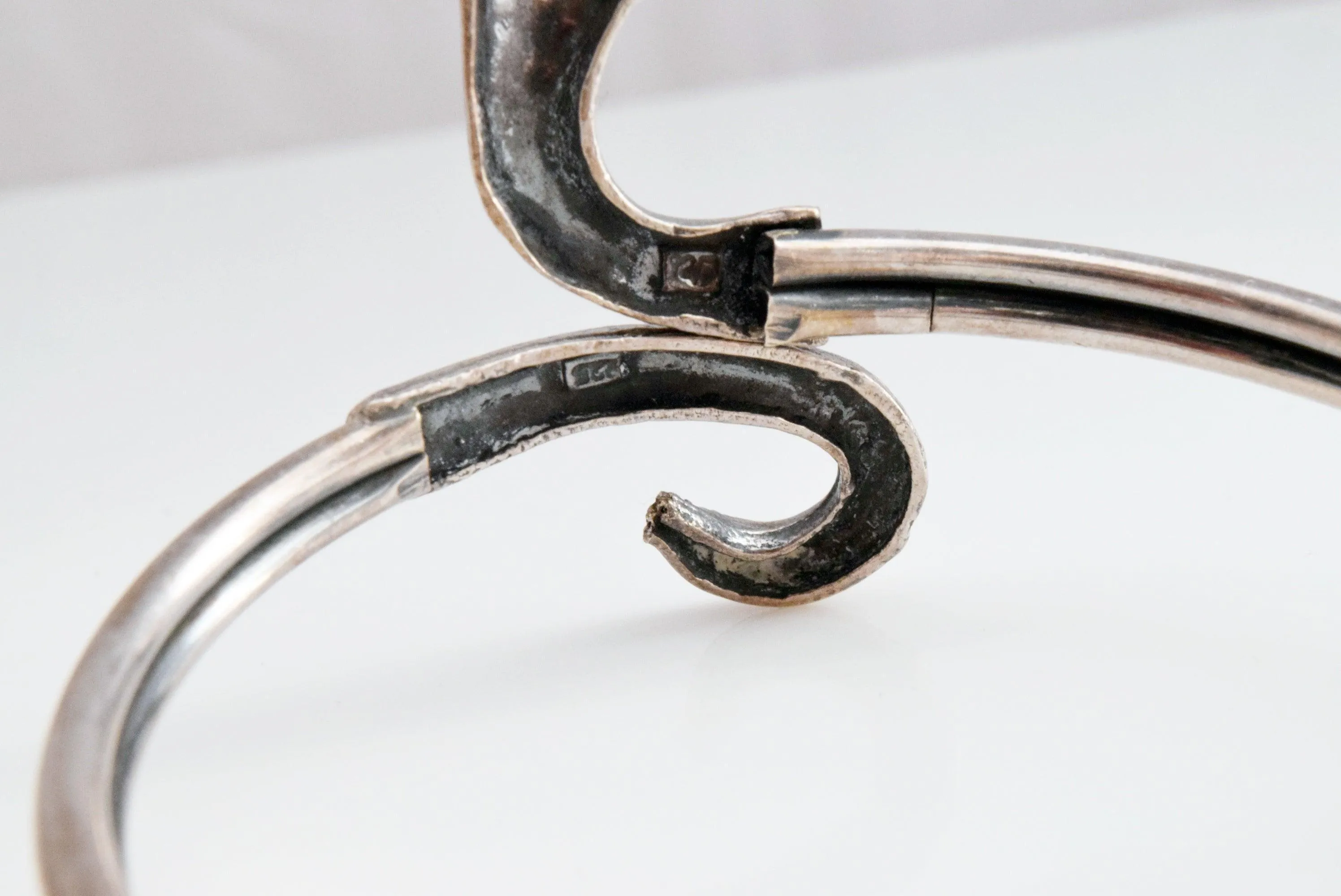 Vintage Greek Sterling Snake Bracelet
