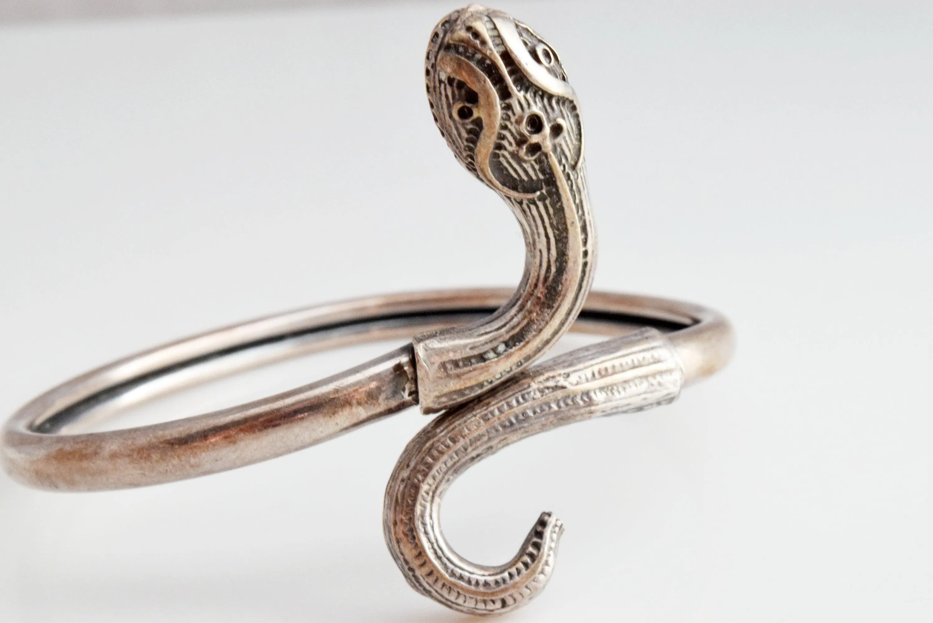 Vintage Greek Sterling Snake Bracelet