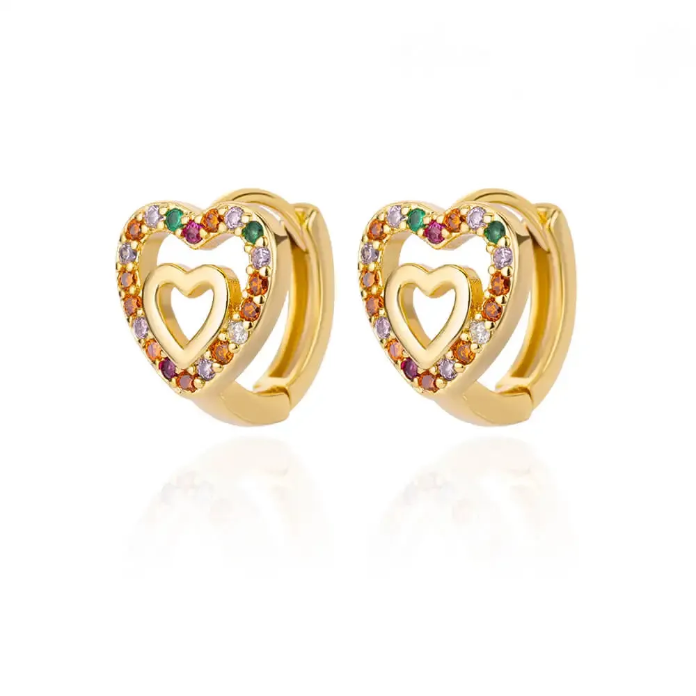 Zircon Round Hoop Earrings for Women Stainless Steel Round Circle Heart Evil Blue Earring Female Fashion Party Jewelry Gift BFF
